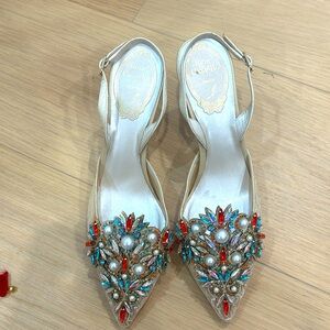 Rene Caovilla pearl and crystal heels